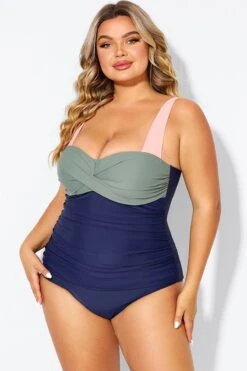 Sweetheart Neck Color Block One Piece Swimsuit -Sandy Bikinis Shop b deop097003 5