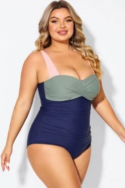 Sweetheart Neck Color Block One Piece Swimsuit -Sandy Bikinis Shop b deop097003 6