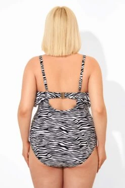 Zebra Print Scoopneck Sexy One Piece Swimsuit -Sandy Bikinis Shop b deop109001 2