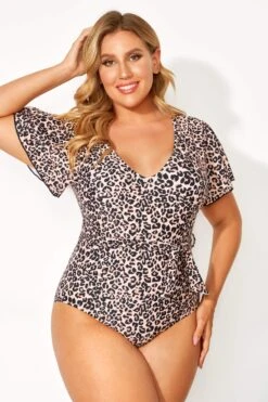 Leopard Printed One Piece Swimsuit With Sleeves 11 Leopard Printed One Piece Swimsuit With Sleeves -Sandy Bikinis Shop b deop124001 3