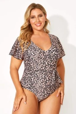 Leopard Printed One Piece Swimsuit With Sleeves 9 Leopard Printed One Piece Swimsuit With Sleeves -Sandy Bikinis Shop b deop124001 4