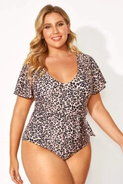 Leopard Printed One Piece Swimsuit With Sleeves 8 Leopard Printed One Piece Swimsuit With Sleeves -Sandy Bikinis Shop b deop124001 5
