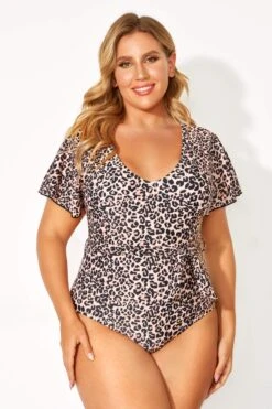 Leopard Printed One Piece Swimsuit With Sleeves 10 Leopard Printed One Piece Swimsuit With Sleeves -Sandy Bikinis Shop b deop124001 6