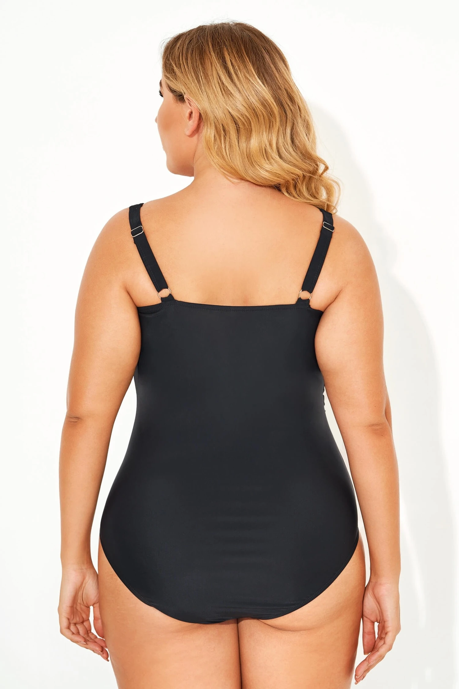 Black & White Flower Printed One Piece Swimsuit 2 Black & White Flower Printed One Piece Swimsuit - Image 2