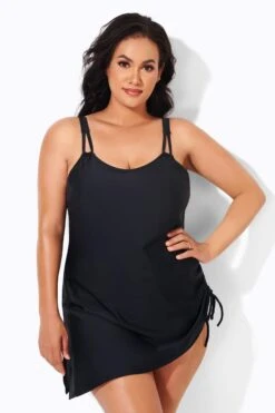 Black Classic Adjustable Stretch Straps One Piece Swimsuit -Sandy Bikinis Shop b deop165001 3