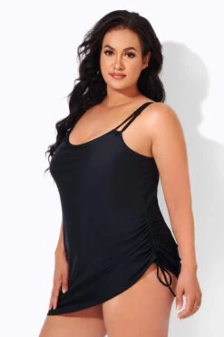 Black Classic Adjustable Stretch Straps One Piece Swimsuit -Sandy Bikinis Shop b deop165001 4