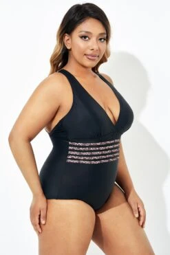 Black Trendy Leopard Printed One Piece Swimsuit -Sandy Bikinis Shop b deop180001 4