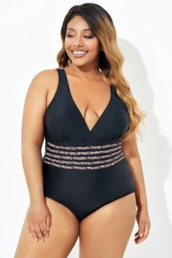 Black Trendy Leopard Printed One Piece Swimsuit -Sandy Bikinis Shop b deop180001 6