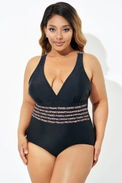 Black Trendy Leopard Printed One Piece Swimsuit -Sandy Bikinis Shop b deop180001 7
