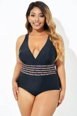Black Trendy Leopard Printed One Piece Swimsuit -Sandy Bikinis Shop b deop180001 8
