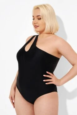 Black Cut Out One Shoulder One Piece Swimsuit -Sandy Bikinis Shop b deop182001 5