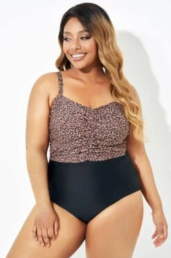 Black Leopard Tummy Control One Piece Swimsuit -Sandy Bikinis Shop b deop193001 6