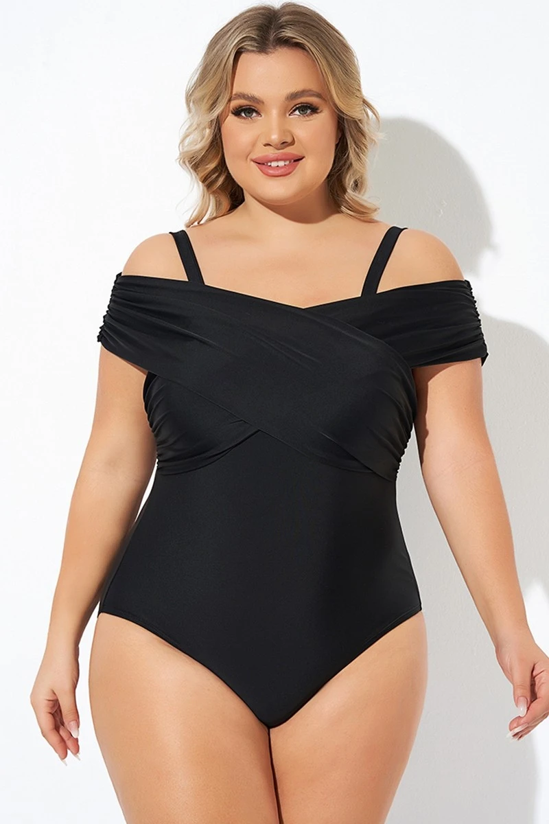 Black Crisscross Convertible Front Lined One Piece Swimsuit 1 Black Crisscross Convertible Front Lined One Piece Swimsuit