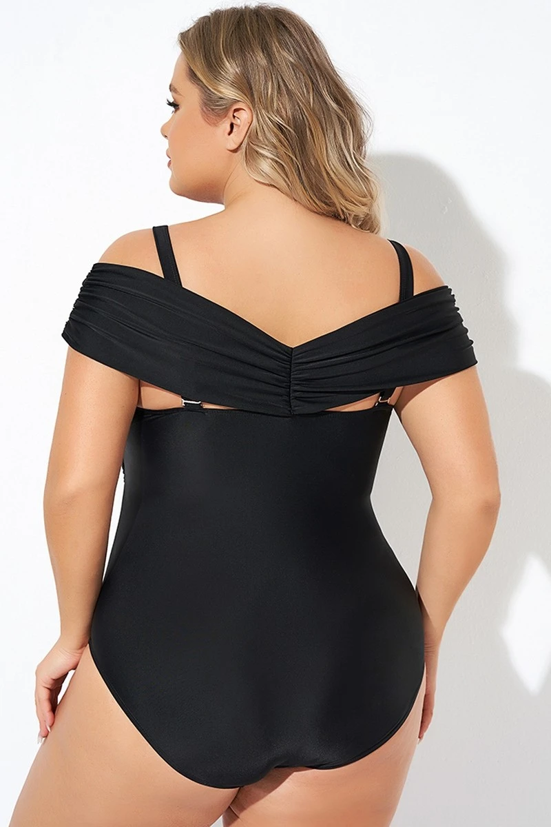 Black Crisscross Convertible Front Lined One Piece Swimsuit 2 Black Crisscross Convertible Front Lined One Piece Swimsuit - Image 2