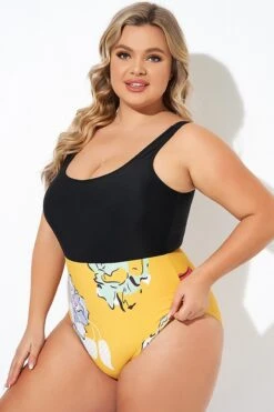 Floral Print Cutout Low Waist One Piece Swimsuit -Sandy Bikinis Shop b deop273001 3