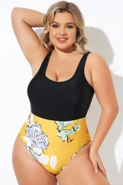 Floral Print Cutout Low Waist One Piece Swimsuit -Sandy Bikinis Shop b deop273001 5