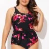 Poppies Tummy Control Belted One Piece Swimsuit