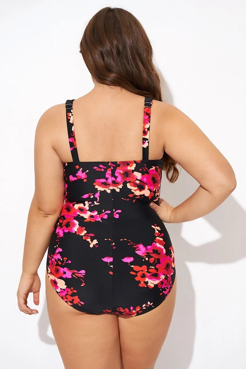 Poppies Tummy Control Belted One Piece Swimsuit 2 Poppies Tummy Control Belted One Piece Swimsuit - Image 2