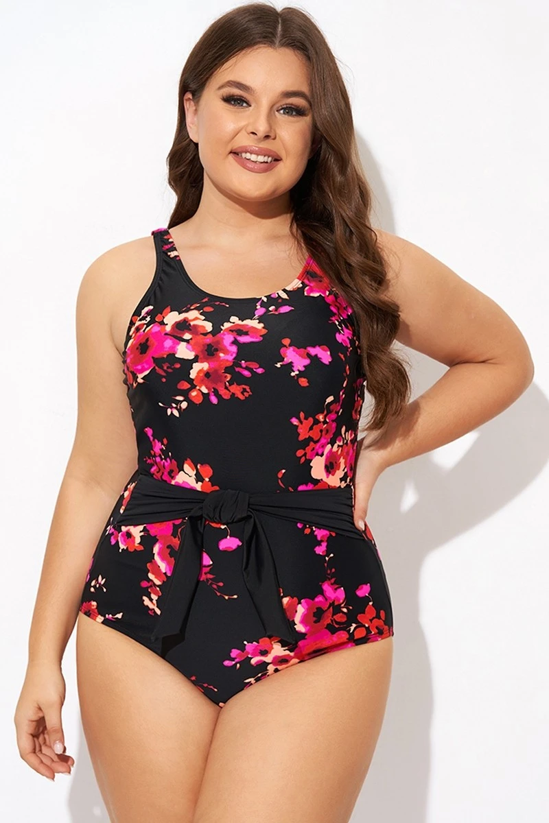 Poppies Tummy Control Belted One Piece Swimsuit 3 Poppies Tummy Control Belted One Piece Swimsuit - Image 3