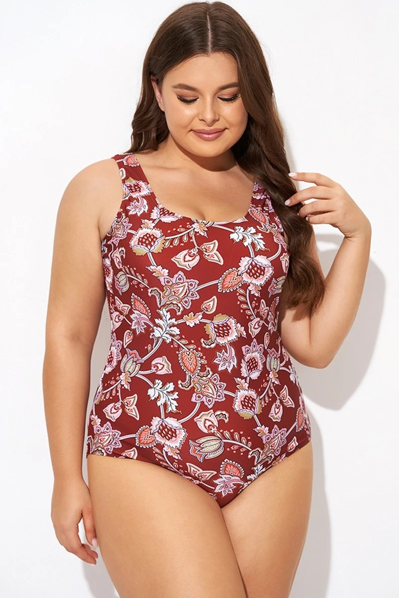 Flower Scoop Neck And Back One Piece Swimsuit 4 Flower Scoop Neck And Back One Piece Swimsuit - Image 4