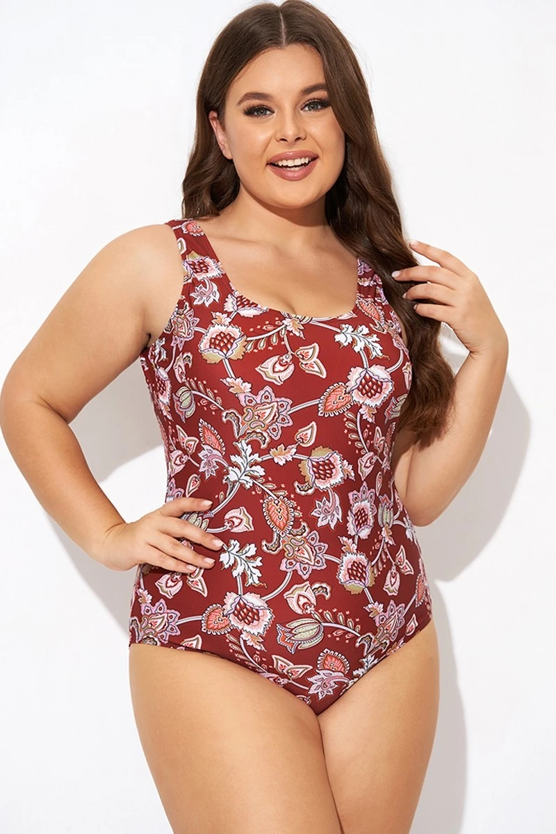 Flower Scoop Neck And Back One Piece Swimsuit 5 Flower Scoop Neck And Back One Piece Swimsuit - Image 5