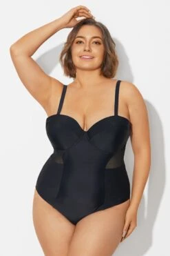 Plus Size Mesh Underwire One Piece Swimsuit -Sandy Bikinis Shop b deop313001 4