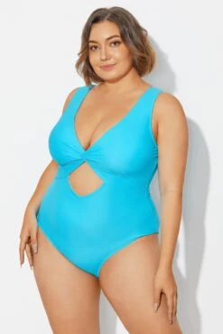 Blue Twist Knot Shimmer One Piece Swimsuit -Sandy Bikinis Shop b deop315001 6