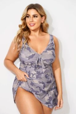 Fashionable Camouflage Sweetheart Neckline Women Swimdress 6 Fashionable Camouflage Sweetheart Neckline Women Swimdress -Sandy Bikinis Shop b desd001001 3