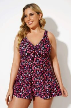 Colorful Fashion Sweetheart Neckline Swimdress For Lady