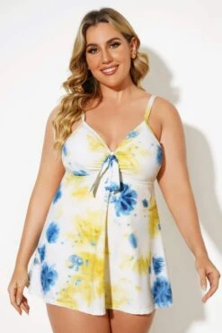 Tie Dye Backless Tie Front Sexy Swimdress -Sandy Bikinis Shop b desd006001 4