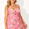 Flower Printed Self-tie Lovely Halter Swimdress