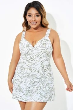 Fashionable Leaf Printed Twist Front Underwire Swimdress 9 Fashionable Leaf Printed Twist Front Underwire Swimdress -Sandy Bikinis Shop b desd084001 1