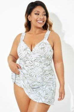 Fashionable Leaf Printed Twist Front Underwire Swimdress 10 Fashionable Leaf Printed Twist Front Underwire Swimdress -Sandy Bikinis Shop b desd084001 3