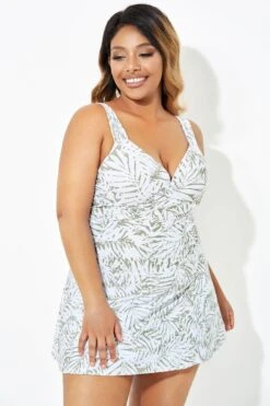 Fashionable Leaf Printed Twist Front Underwire Swimdress 8 Fashionable Leaf Printed Twist Front Underwire Swimdress -Sandy Bikinis Shop b desd084001 5