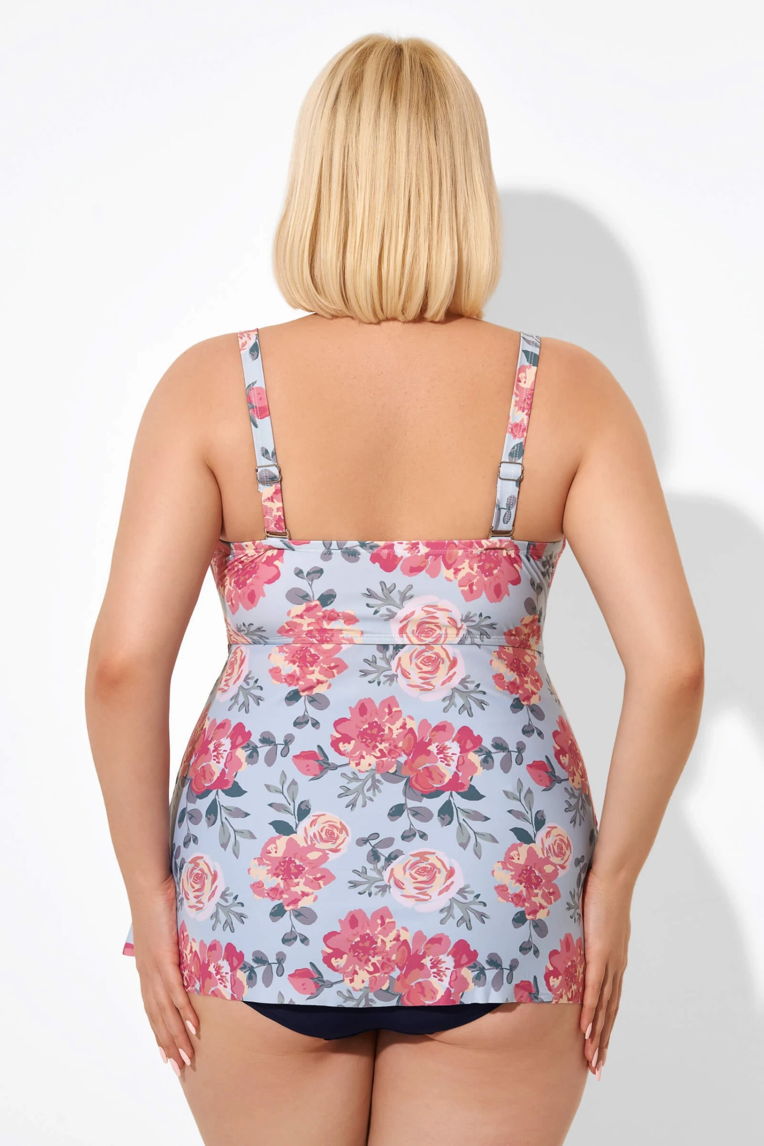 Flower Print V-Neck Underwire Elegant Tankini Top 2 Flower Print V-Neck Underwire Elegant Tankini Top - Image 2