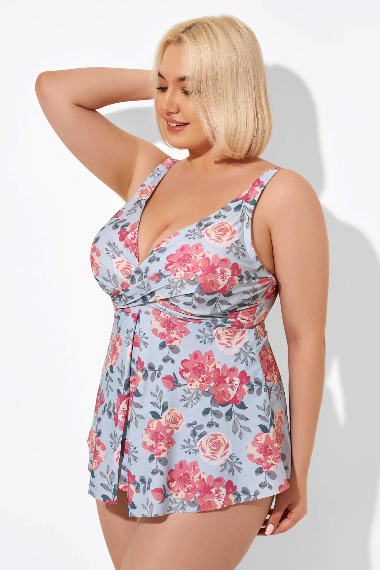 Flower Print V-Neck Underwire Elegant Tankini Top 4 Flower Print V-Neck Underwire Elegant Tankini Top - Image 4