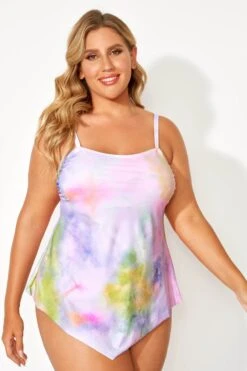 Rhythm Scarf Bandeau Tie Dye Tankini Top -Sandy Bikinis Shop b detan060001 1