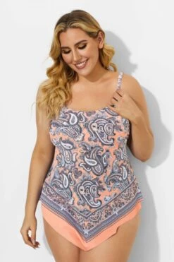 Printed Scarf Bandeau Tankini Top For Lady -Sandy Bikinis Shop b detan060003 44