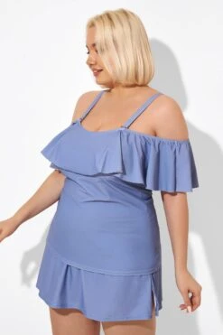 Blue Off The Shoulder Tankini Top -Sandy Bikinis Shop b detan086005 5