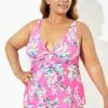 Orchid Printed Retro Underwire Tankini Top