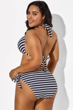 Self Tie Striped Ribbed Triangle Bikini Set -Sandy Bikinis Shop b sfbk1911003 5