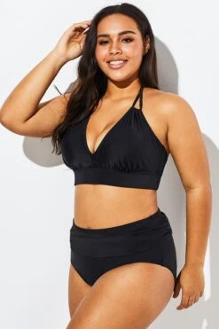 Fashionable Black V-neck Halter Bikini Set 9 Fashionable Black V-neck Halter Bikini Set -Sandy Bikinis Shop b sfbk1911007 4