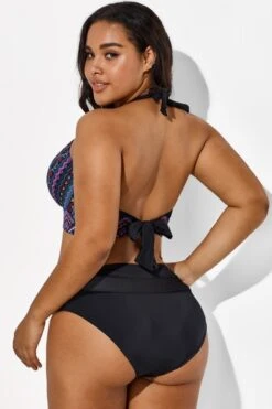 Black And Purple Printed Halter Sexy Bikini Set -Sandy Bikinis Shop b sfbk1911038 6 3
