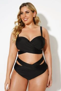 Black Wrap Adjustable Straps Underwire Bikini Set -Sandy Bikinis Shop b sfbk2003024 4