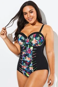 Lady Cut Out Mesh Underwire One Piece Swimsuit -Sandy Bikinis Shop b sfop1911015 6