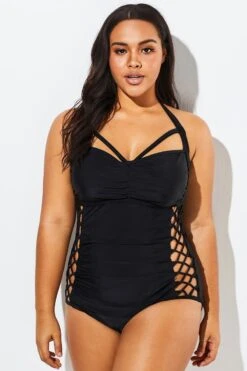 Black Cut Out Underwire Party One Piece Swimsuit 9 Black Cut Out Underwire Party One Piece Swimsuit -Sandy Bikinis Shop b sfop1911021 6