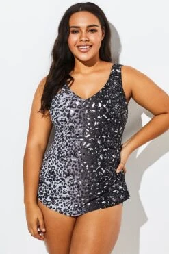 Modern Sarong Front V-Neck One Piece Swimsuit -Sandy Bikinis Shop b sfop1911072 4