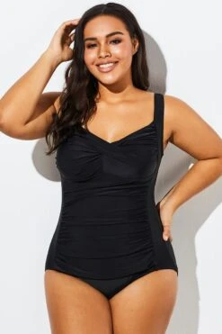 Black Twist Front Push Up One Piece Swimsuit -Sandy Bikinis Shop b sfop1911075 3
