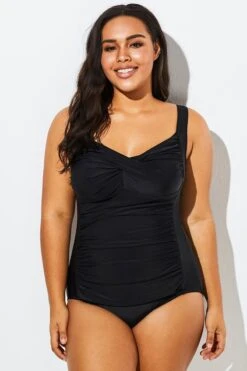 Black Twist Front Push Up One Piece Swimsuit -Sandy Bikinis Shop b sfop1911075 6