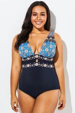Charming Printed Cut Out One Piece Swimsuit 8 Charming Printed Cut Out One Piece Swimsuit -Sandy Bikinis Shop b sfop1911121 3